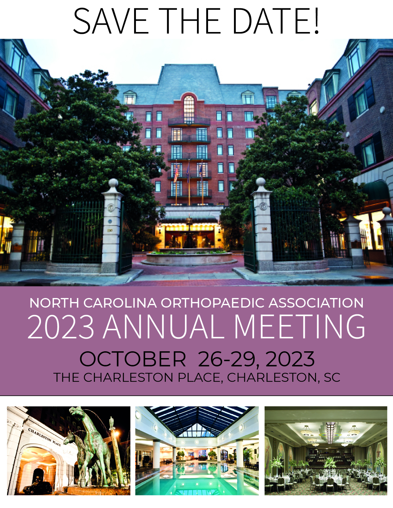 2023 NCOA Save the Date - Charleston Place