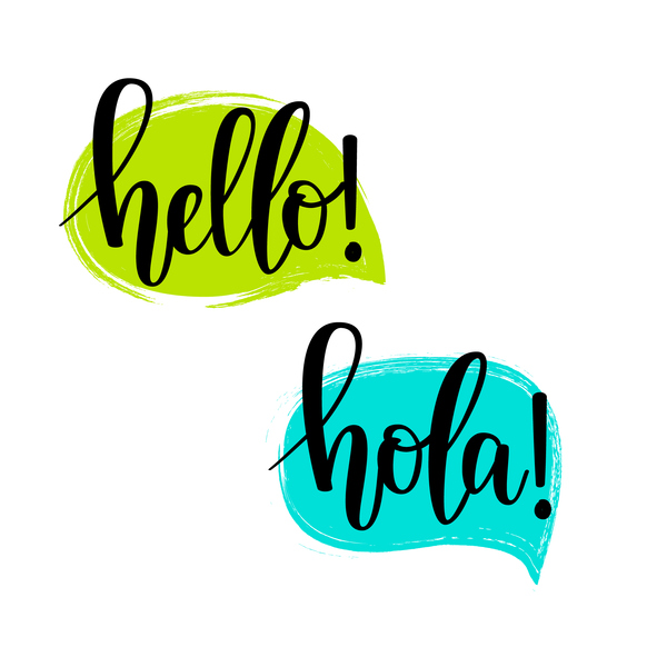 Hello and hola greeting