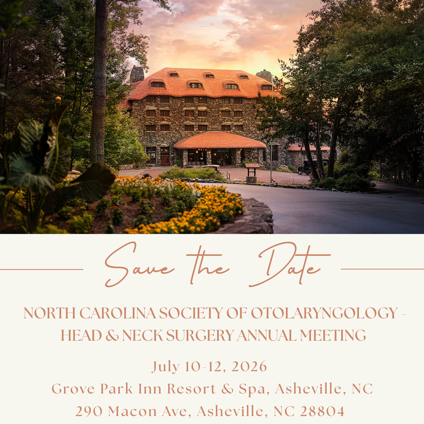 Save the date for the 2026 NCSOHNS Annual Meeting, July 10-12, 2026